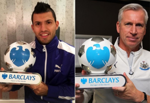 "Premier League's Month's laureates - S.Aguero and A.Pardew"