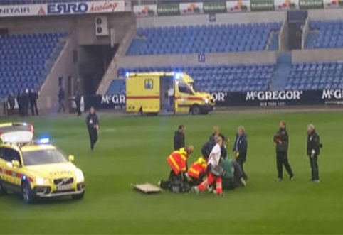 During a match, unconscious "Lokeren" defender fights for his life