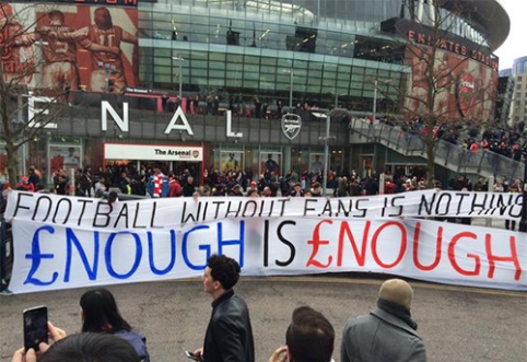 United "Arsenal" and "Liverpool" fans protested against rising ticket prices