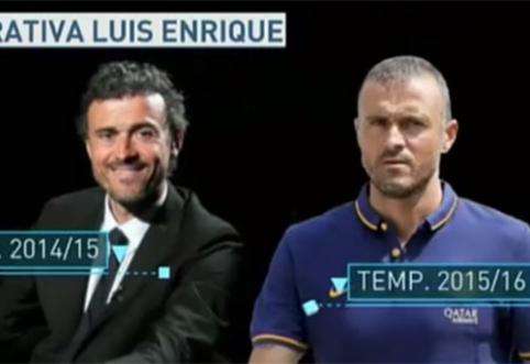 Consequence of exhausting work - "Barcelona" coach L.Enrique greatly aged over the year (VIDEO)