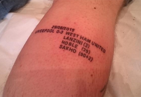 After the historic victory - "West Ham" fan's tattoo (PHOTO)