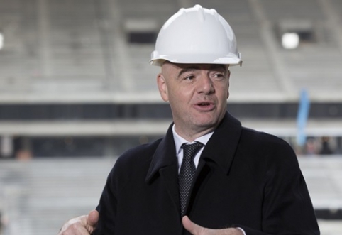 G. Infantino assessed the stadiums in Russia preparing for the World Cup.