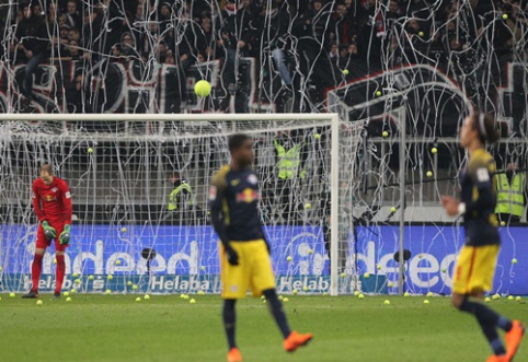 Angry fans upset by the rescheduled match in Germany organized an original protest on Monday