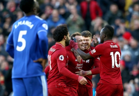 "Liverpool" continues to march forward without losses, scoring four goals in "Cardiff" gates