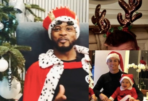 Footballers' Christmas: P. Evra's pranks and D. Beckham "growing" horns