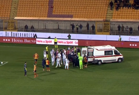 "The Serie B match was interrupted due to a player's injury"