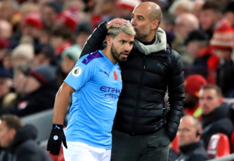 J. Guardiola defended S. Aguero who grabbed the sideline referee