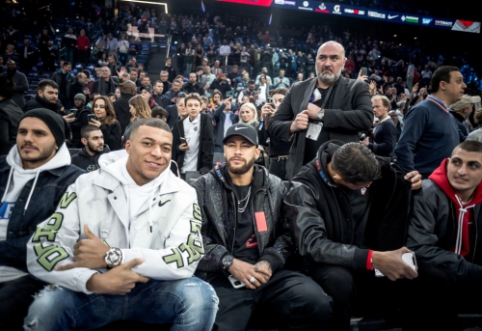 NBA game in Paris - a squad of PSG football players