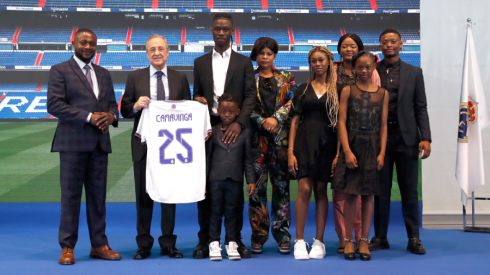 E. Camavinga officially introduced as a new player for Madrid's "Real"