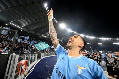 In the Rome derby - second 'Lazio' victory this season by a minimal result