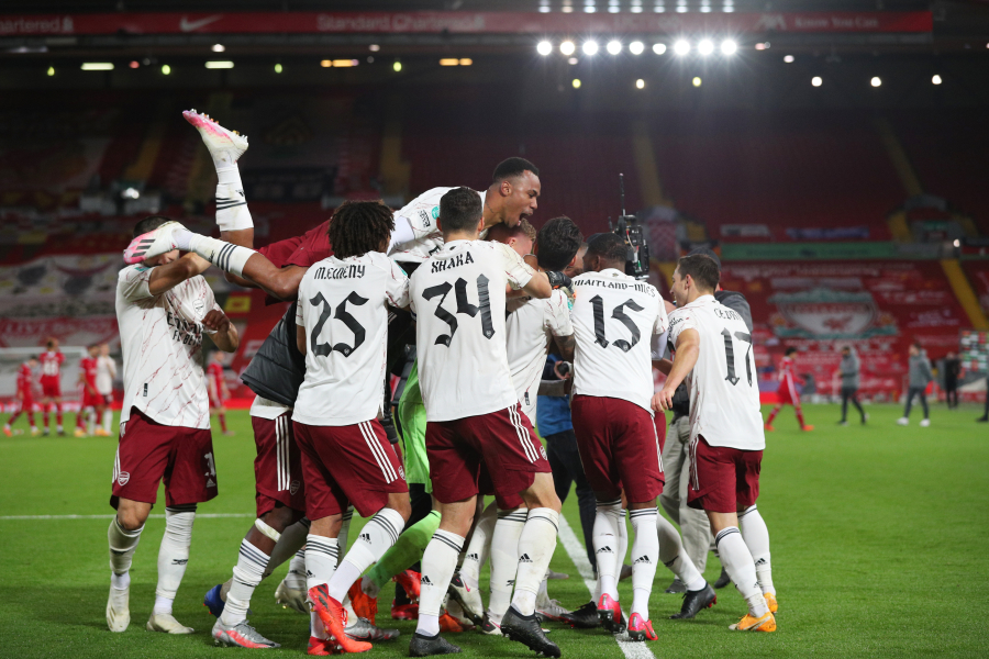 "Arsenal" eliminated "Liverpool" from the English League Cup after a penalty shootout.