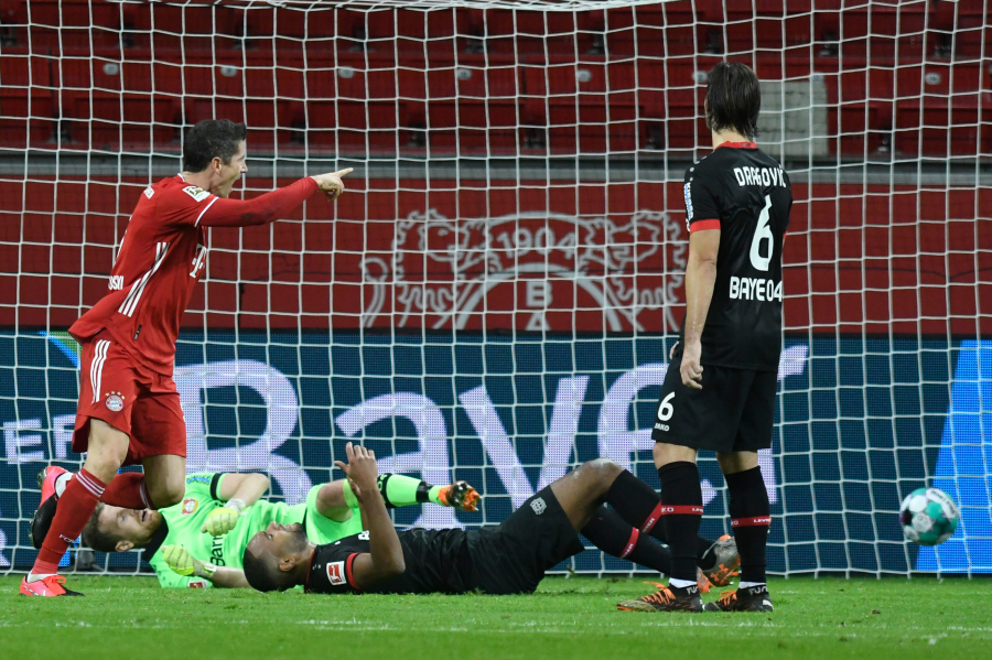 "At the end of the match, "Bayern" defeated the team of "Bayer""