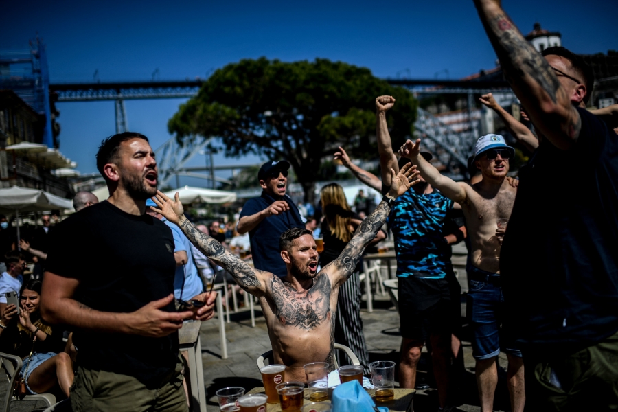 English team fans are already causing unrest in the city of Porto