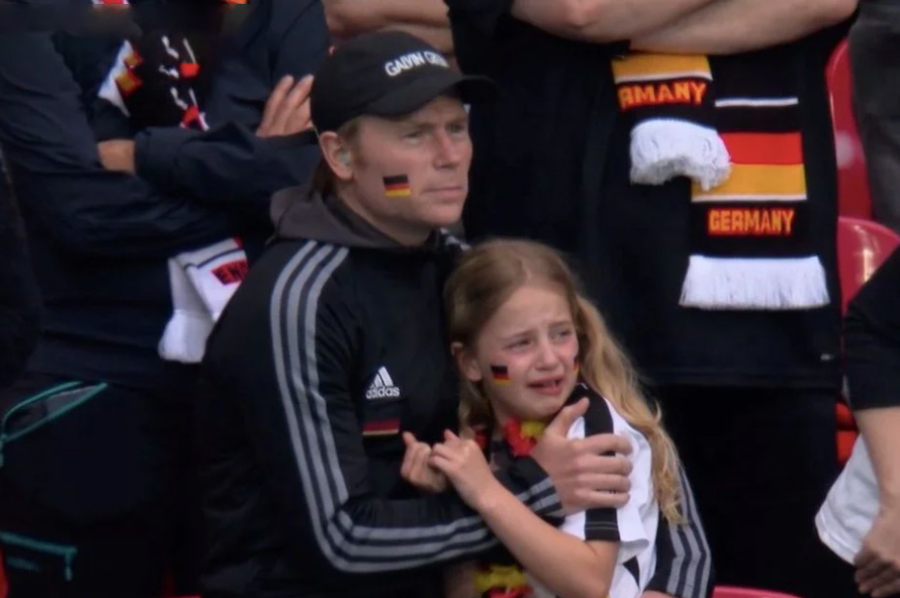 English fans were delighted to see a crying girl