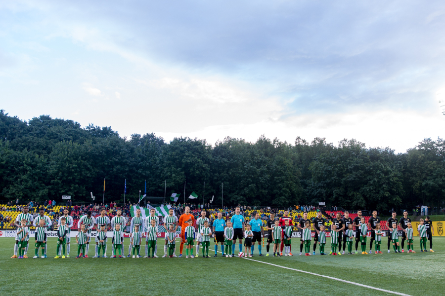 The Green-and-Whites Await a Match Against an Improved "Jonava" Before the Game.