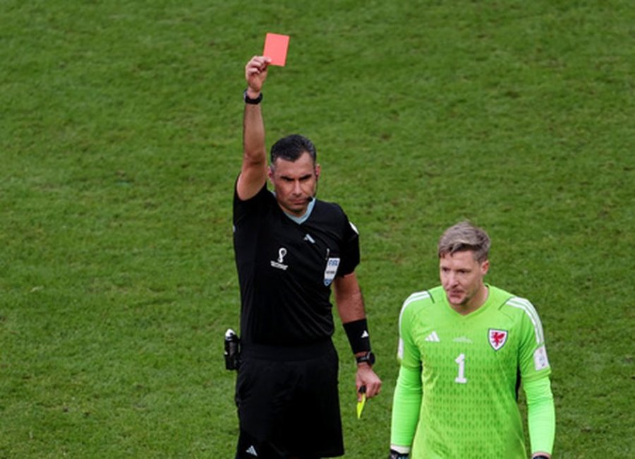 "After receiving a red card, W. Hennessey entered the history of the World Cup"