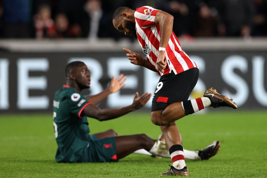 Brentford" outplayed "Liverpool" team's footballers