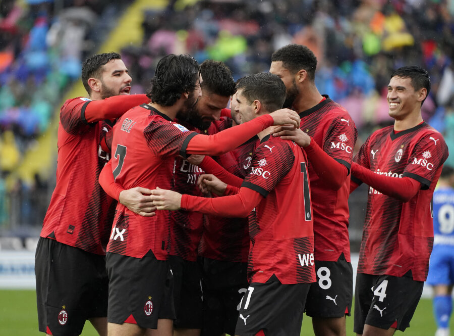 In Italy, "AC Milan" achieved a stunning victory