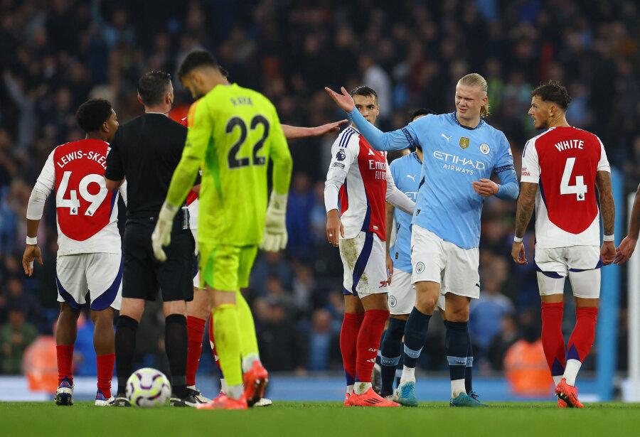 E. Haaland's circle after the equalizer against Arsenal: disrespect to the academy player and the ball thrown at Gabriel.