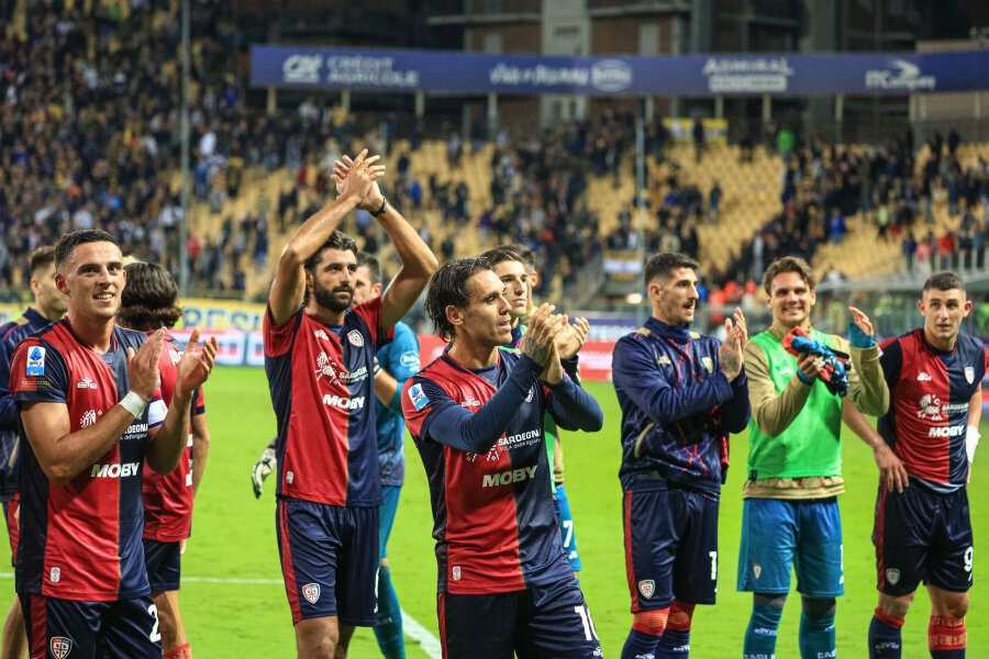 Cagliari club achieved their first victory in the Serie A championship.