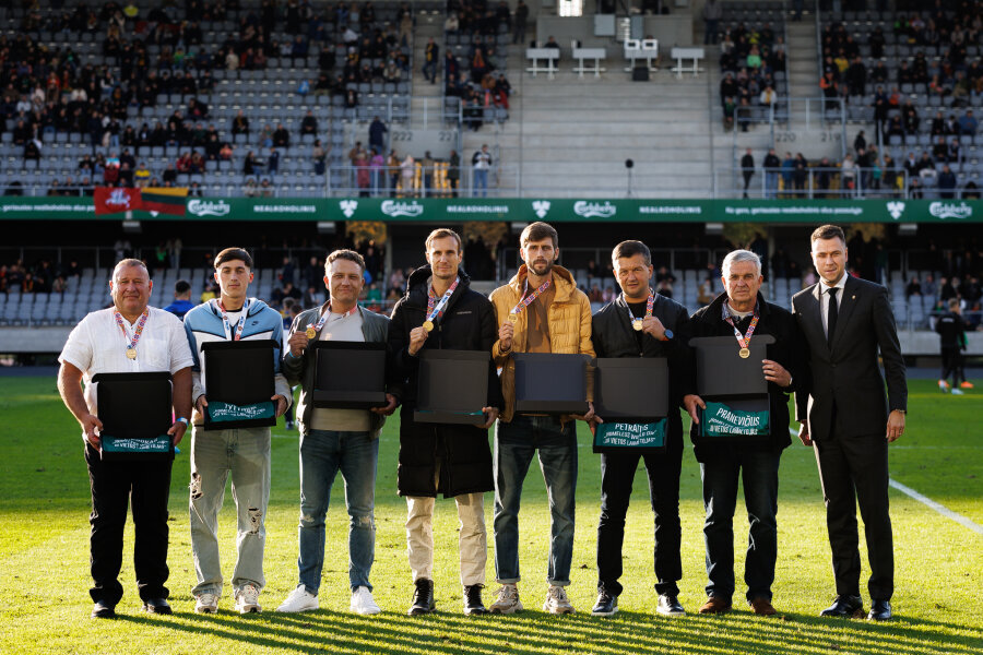 On Saturday, LFF honored the medalists of the World Championship, the Lithuanian homeless team.